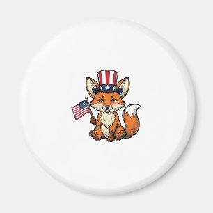 Aimant Renard Patriotique Design de Chemise avec Gravure