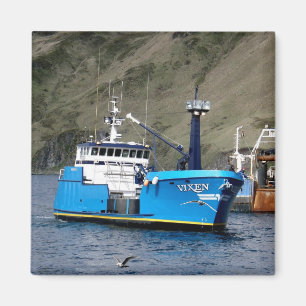 Aimant Renarde, bateau de crabe dans le port néerlandais