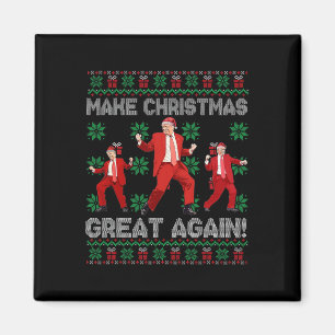 Aimant Rendre la fête à la grandeur Père Noël Trump Dance