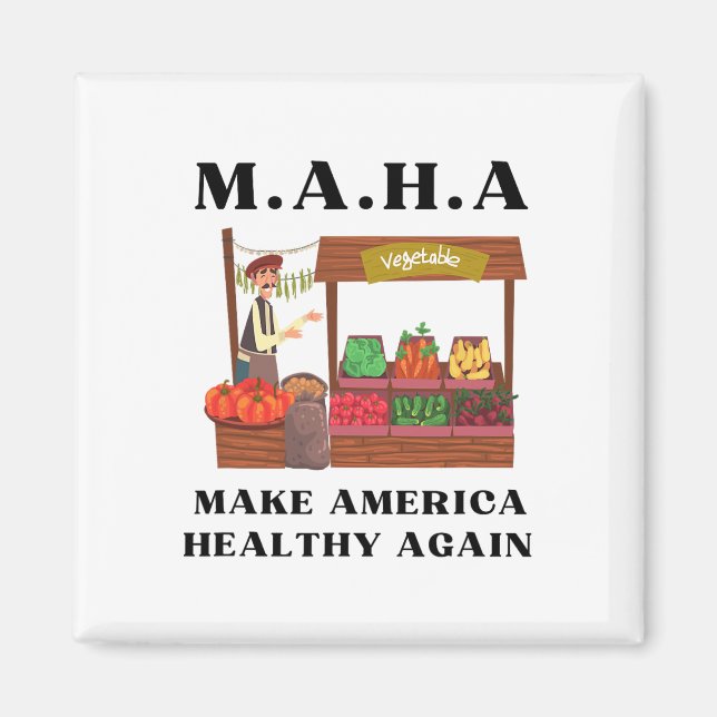 Aimant Rendre l'Amérique en santé Veggie Stand Trump Rfk (Devant)