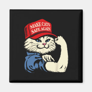 Aimant Rendre les chats en sécurité Casquettes rouges Cha