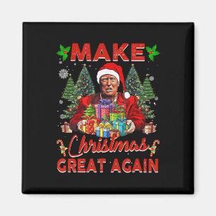 Aimant Rendre Noël super à nouveau drôle Père Noël Trump 