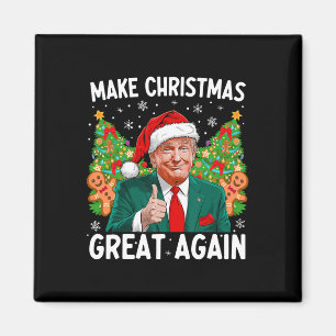 Aimant Rendre Noël super à nouveau drôle Père Noël Trump 
