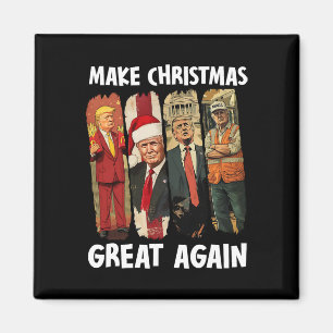 Aimant Rendre Noël super à nouveau drôle Père Noël Trump 