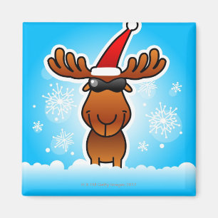 Aimant Renne jouant Père Noël