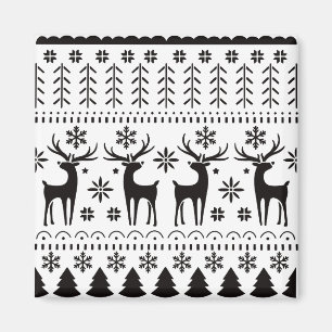 Aimant Rennes de Noël en art folklorique moderne