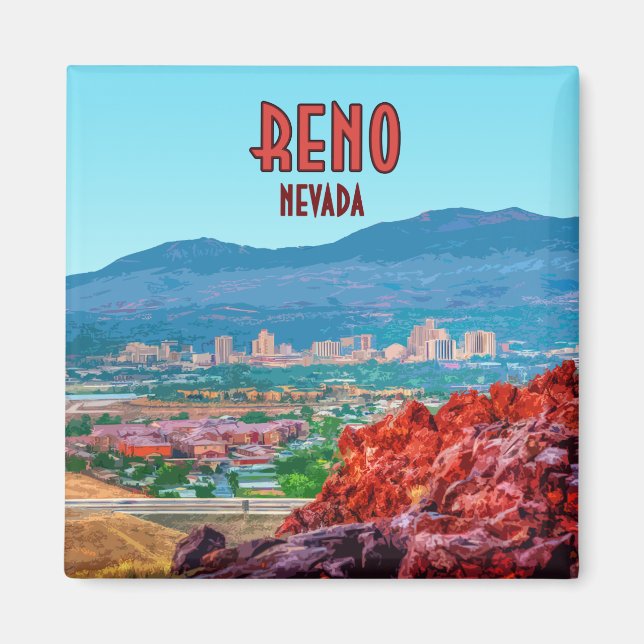Aimant Reno Nevada Centre-ville Vintage (Devant)