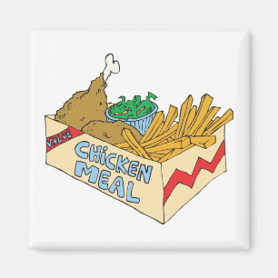 Aimant repas de poulet en boîte