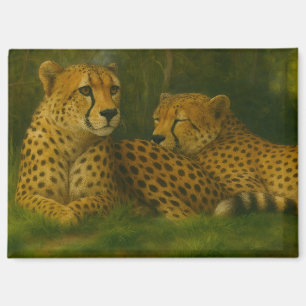 Aimant Repose de Cheetah Duo dans le cadre de la forêt