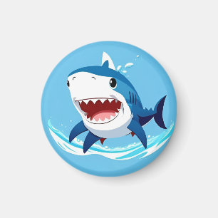 Aimant Requin de dessin animé nageant sous l'eau