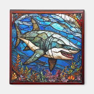 Aimant Requin en verre coloré