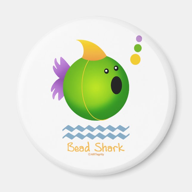 Aimant Requin perle - Vert (Devant)