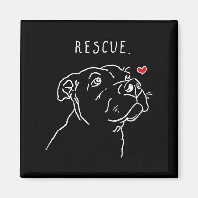 Aimant Rescue Dog, Tbull Drawing, Rescue Mom, Adopt Don't (Devant)