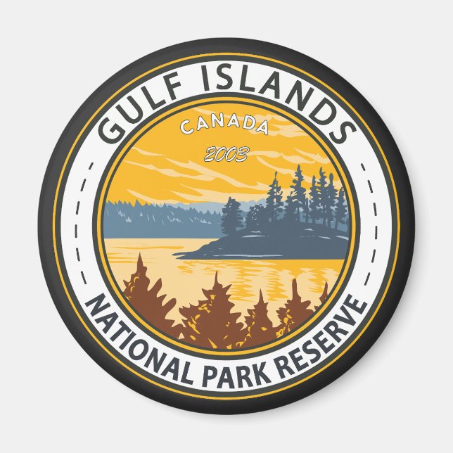 Aimant Réserve de parc national des Îles-Gulf Badge du Ca (Devant)