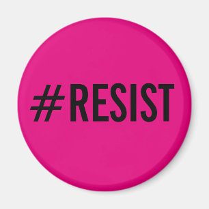 Aimant #Resist, texte noir audacieux sur l'aimant de