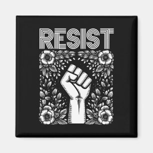 Aimant Résister Poing Bohème Fleur Anti Trump Activiste d
