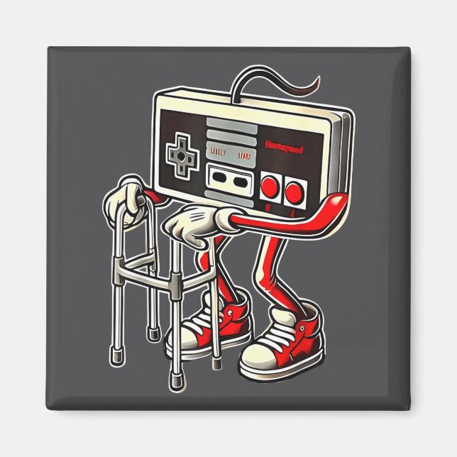Aimant Respect Your Elders Retro Gaming Funny Gamer Contr (Devant)