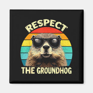 Aimant Respecter l'amant du groundhog vintage animal sol
