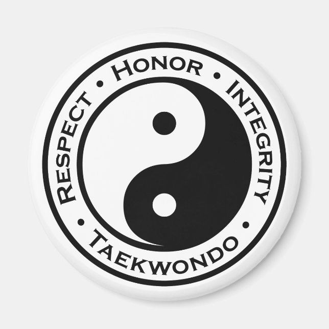 Aimant Respecter l'intégrité d'honneur Taekwondo (Devant)