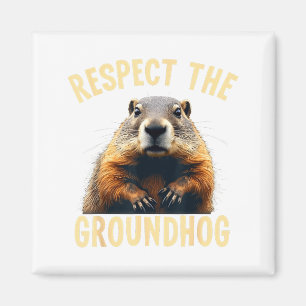 Aimant Respectez la photo de marmotte de la marmotte terr
