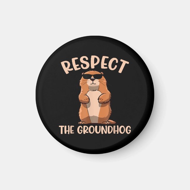 Aimant Respectez Le Jour De La Marmotte De Fond - Woodchu (Devant)
