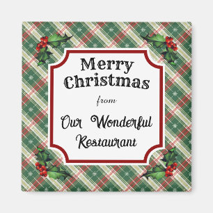 Aimant Restaurant personnalisé Noël Plat