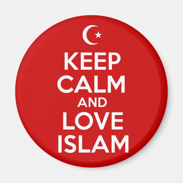 Aimant Restez calme et aimez l'Islam (Devant)