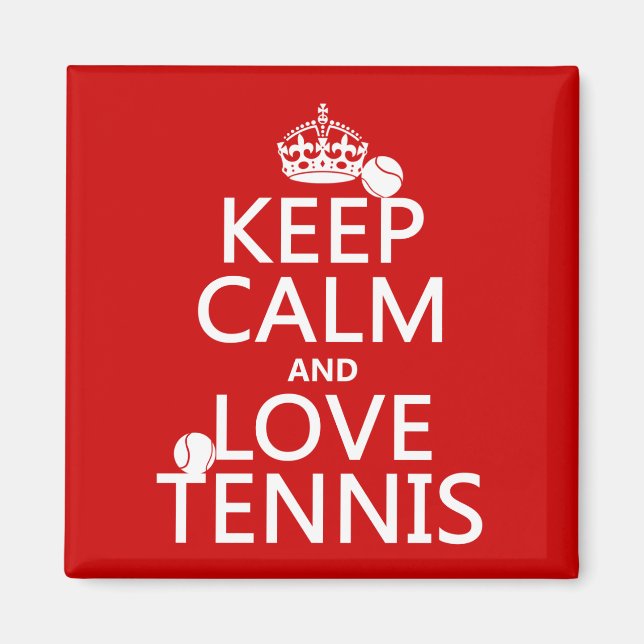 Aimant Restez calme et amoureux Tennis (Devant)