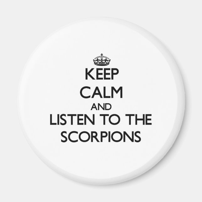 Aimant Restez calme et écoutez les scorpions (Devant)