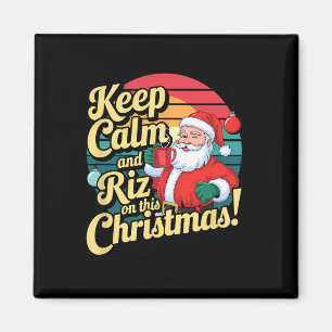 Aimant Restez Calme Et Riz Ce Noël Avec Père Noël Cla