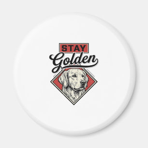 Aimant Restez Retriever doré Vintage Chien Vector Design_