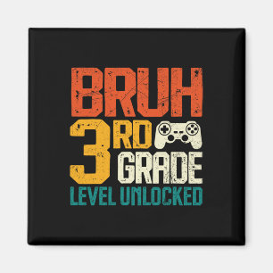 Aimant Retour à l'école 3e année Gamer Bruh niveau 3e ann