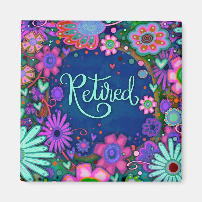 Aimant Retraité Plutôt Amusant Inspirant Inspirivity Flor (Devant)