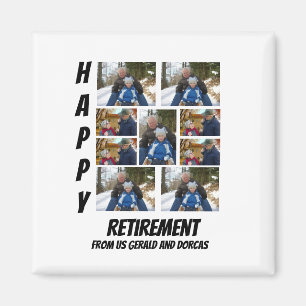 Aimant Retraite simple personnalisée 9 Photo Collage