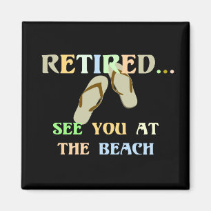 Aimant Retraité - Voir à la plage - Hommes