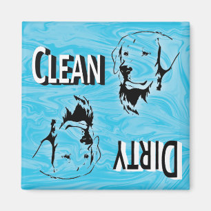Aimant Retriever Dog Nettoyer le lave-vaisselle sale rév