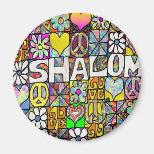 Aimant Retro 60s Psychedélique Shalom LOVE Vêtements Cade