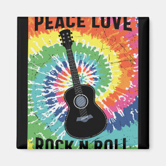 Aimant Retro 80s Hippie Peace Love Rock N Roll