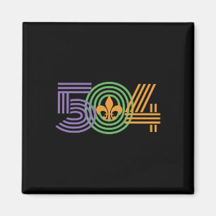 Aimant Rétro 80's La Nouvelle-Orléans 504 Mardi Gras 2025