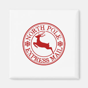 Aimant Retro Ancien Pôle Nord Express Courrier Reinde