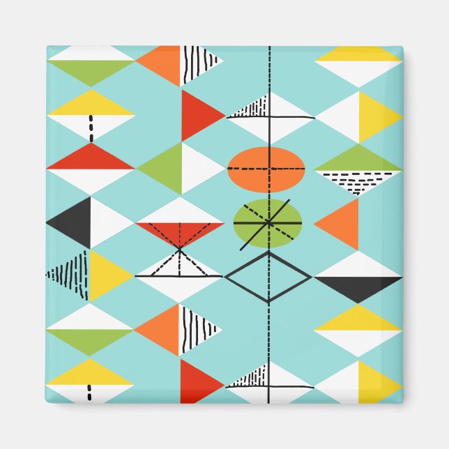 Aimant Retro Arlequin Motif (Devant)