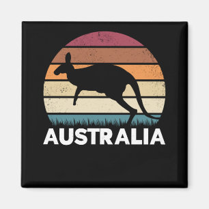 Aimant Retro Australian Animal saut Kangaroo