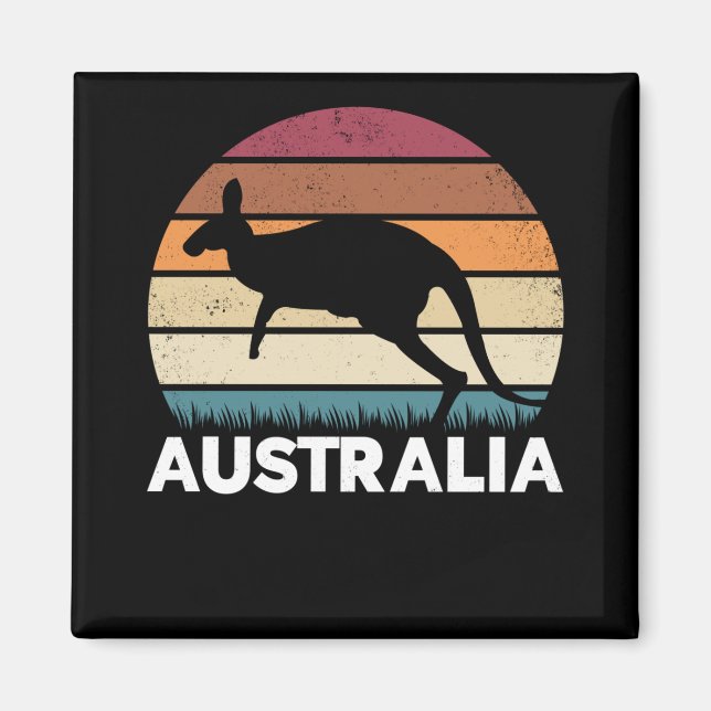 Aimant Retro Australian Animal saut Kangaroo (Devant)