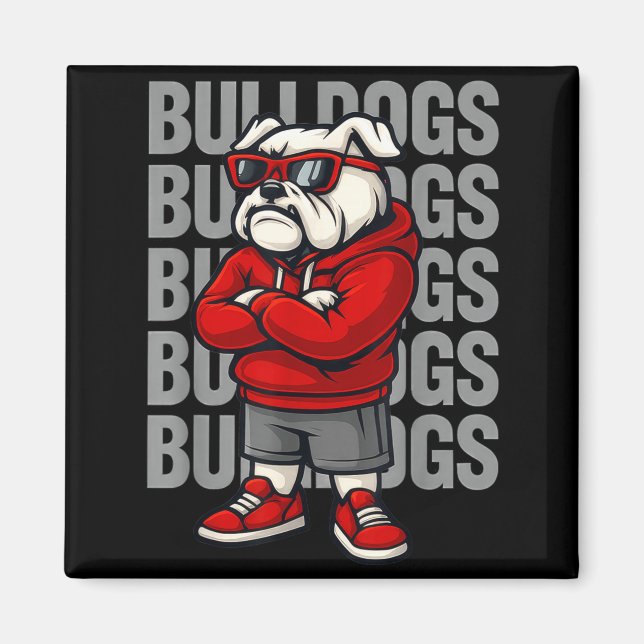 Aimant Retro Bulldogs Gift For Men Women Boys Girls Kids  (Devant)