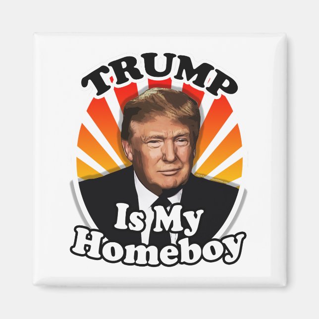 Aimant Retro Donald Trump est mon héros pour le président (Devant)