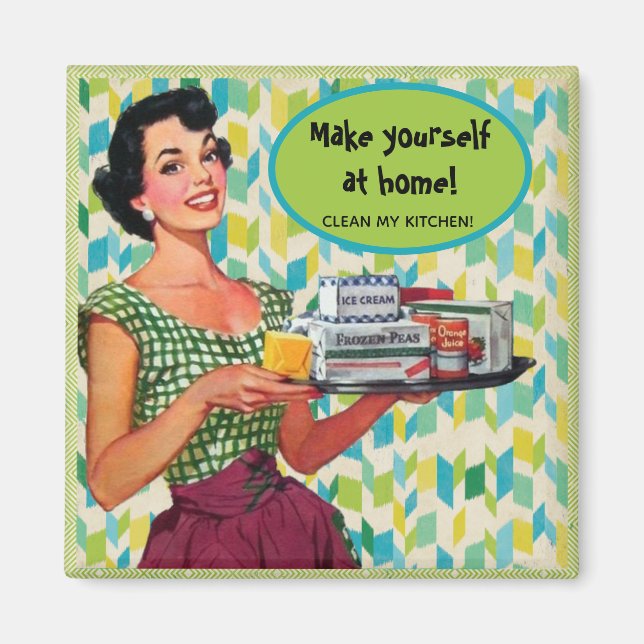 Aimant Retro Faites-Vous À La Maison Nettoyer Ma Cuisine (Devant)