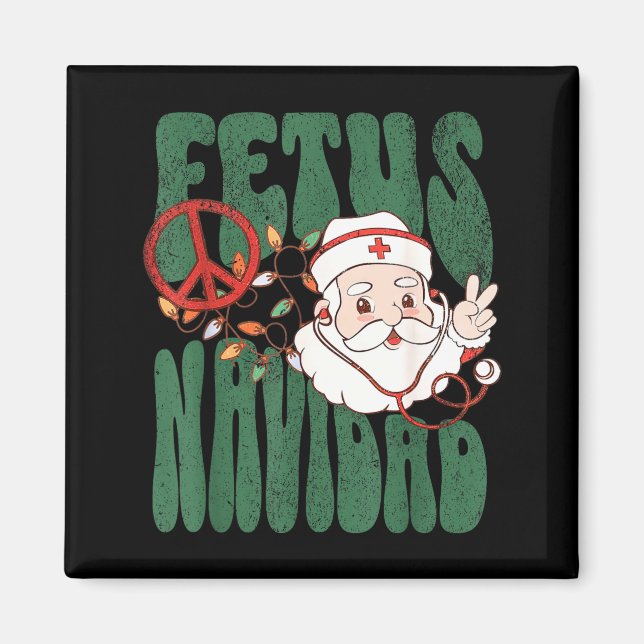 Aimant Retro Fetus Navidad Santa Claus Christmas Obgyn Nu (Devant)