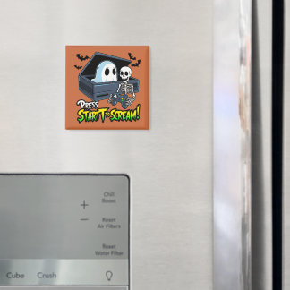 Aimant Rétro Gaming Halloween - Humour Squelette Console