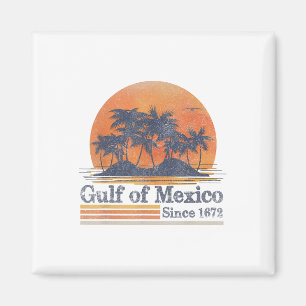 Aimant Retro Golfe Du Mexique 1672 Palms De Plage Vacat D