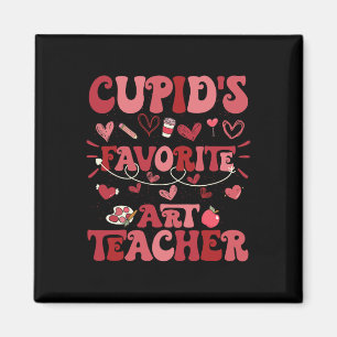 Aimant Rétro Groovy Cupidon Professeur d'Art Favori Valen